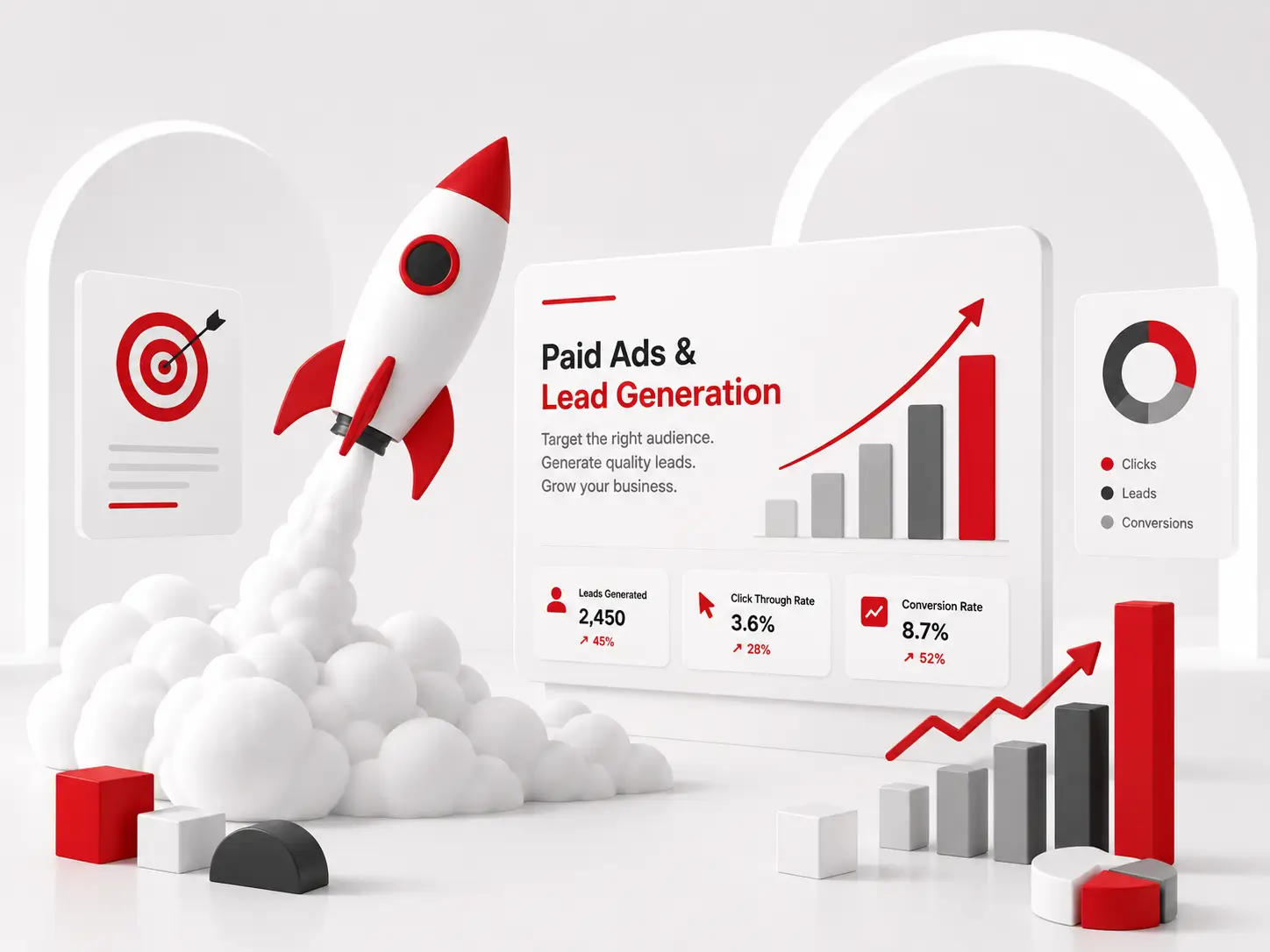 Google and Meta ad campaign dashboard for a Triangle business