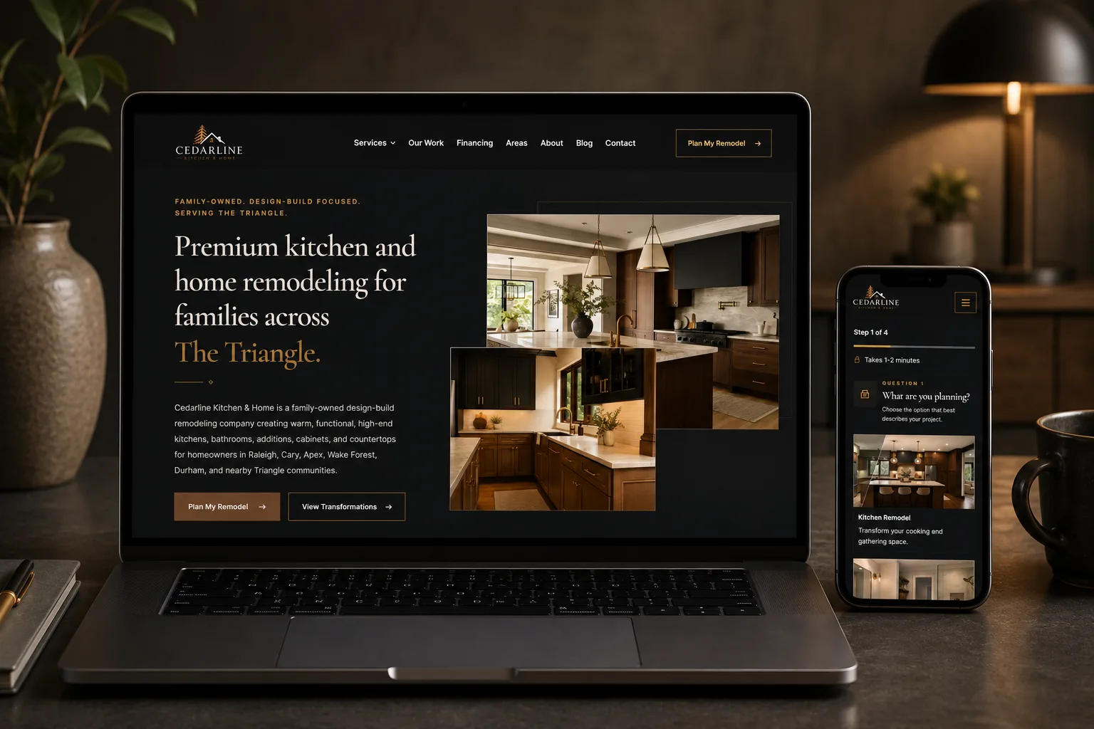 Cedarline kitchen remodeler website