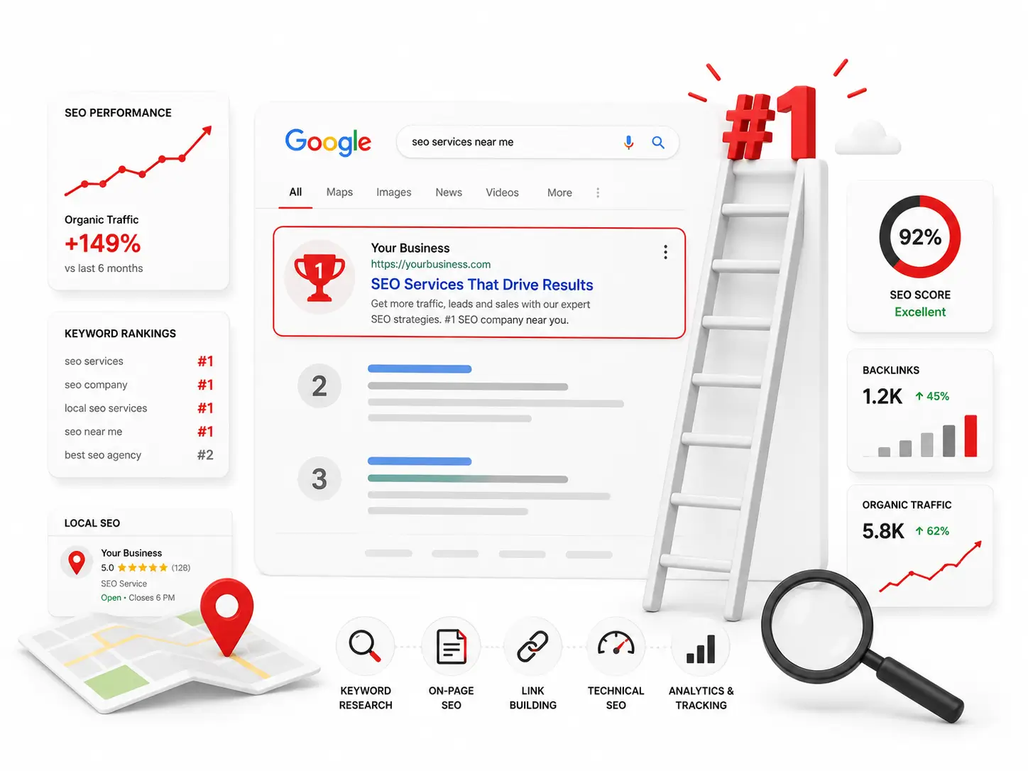 Climbing local SEO rankings in Raleigh