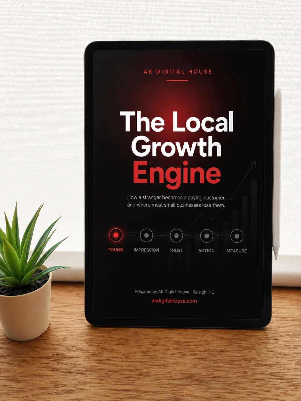 The Local Growth Engine guide shown on a tablet, by AK Digital House
